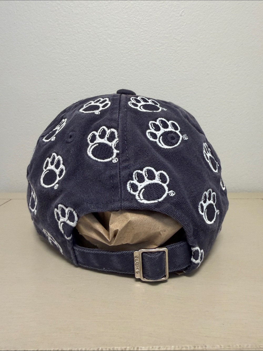 Penn State Nittany Lions All Over Paw Print Dad Hat Zephyr Blue Adjustable Cap - Picture 5 of 9